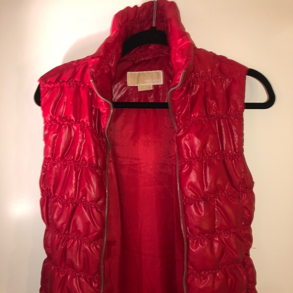 Michael Kors Red Puffer Vest